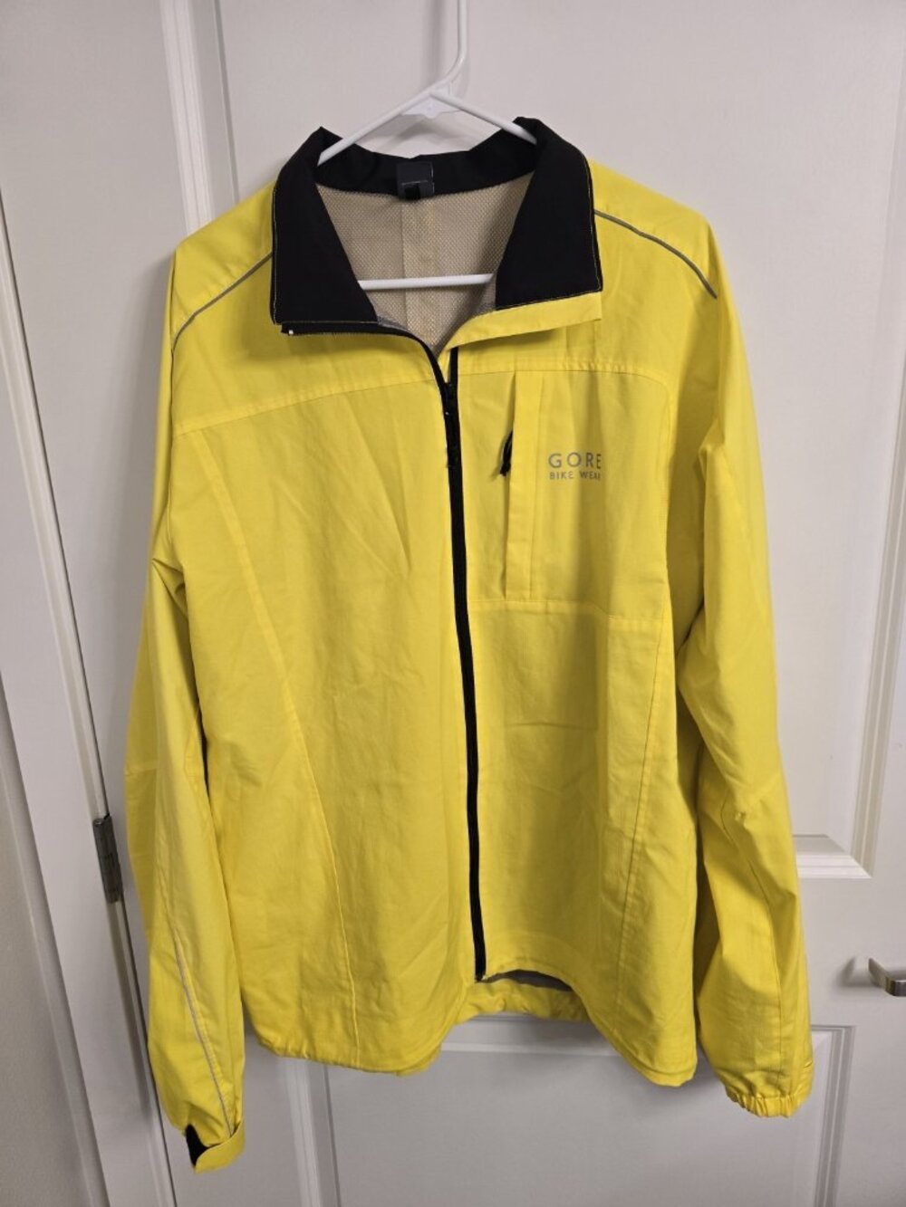 GORE Bike Wear Windstopper Active Shell Jacket Mens XL Yellow Cycling Full Zip